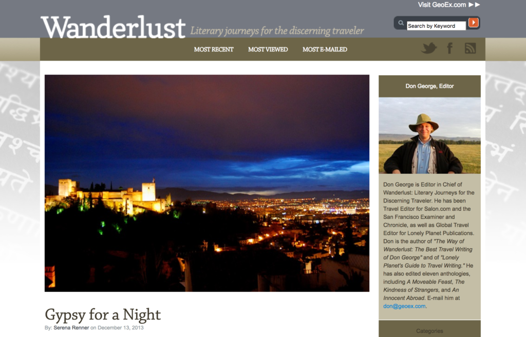 Gypsy for a Night, Wanderlust, Geographic Expeditions, Serena Renner, Granada, Spain