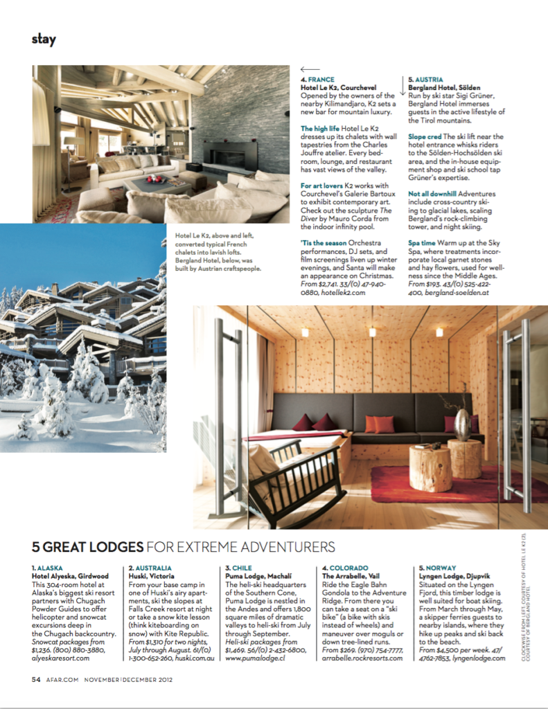 modern ski lodges, AFAR, Serena Renner