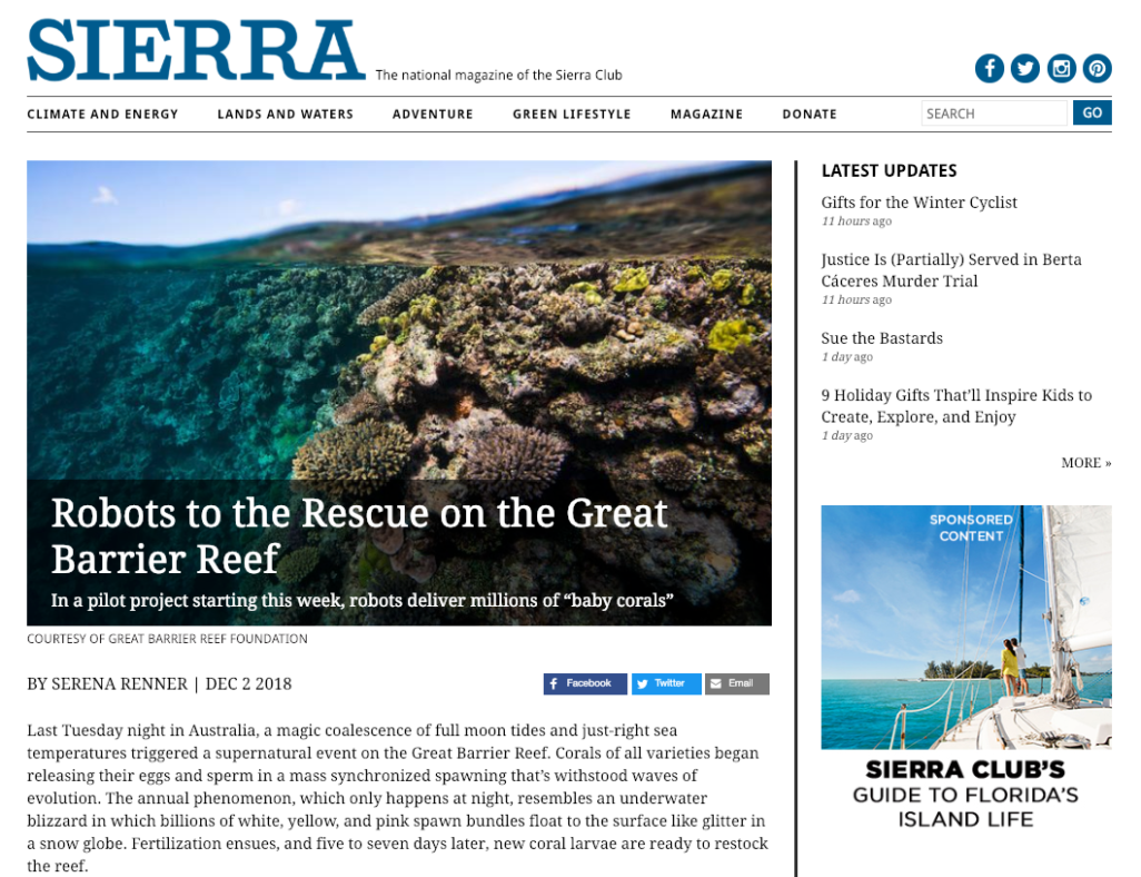 Serena Renner, Sierra magazine